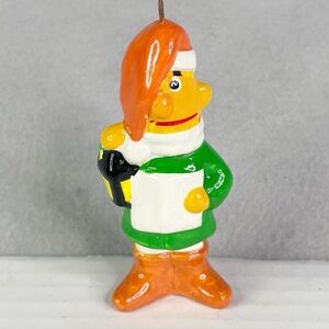 Vtg Sesame Street Bert Ceramic Christmas Ornament 1980 3 1/2 " TALL Korea